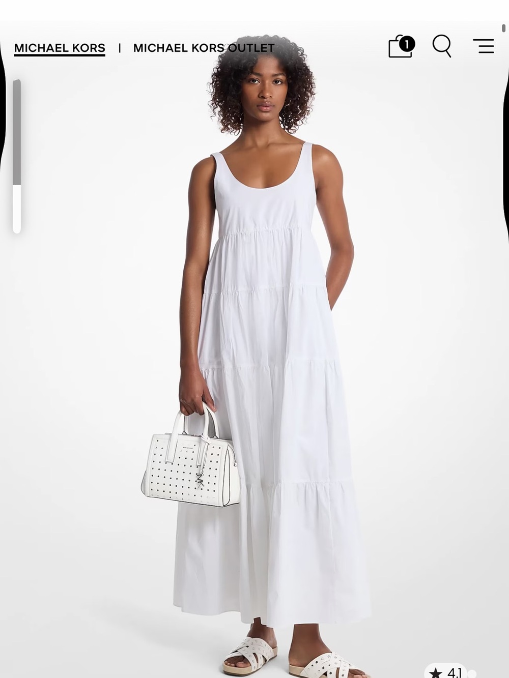Michael Kors White Sleeveless Tiered Maxi Dress